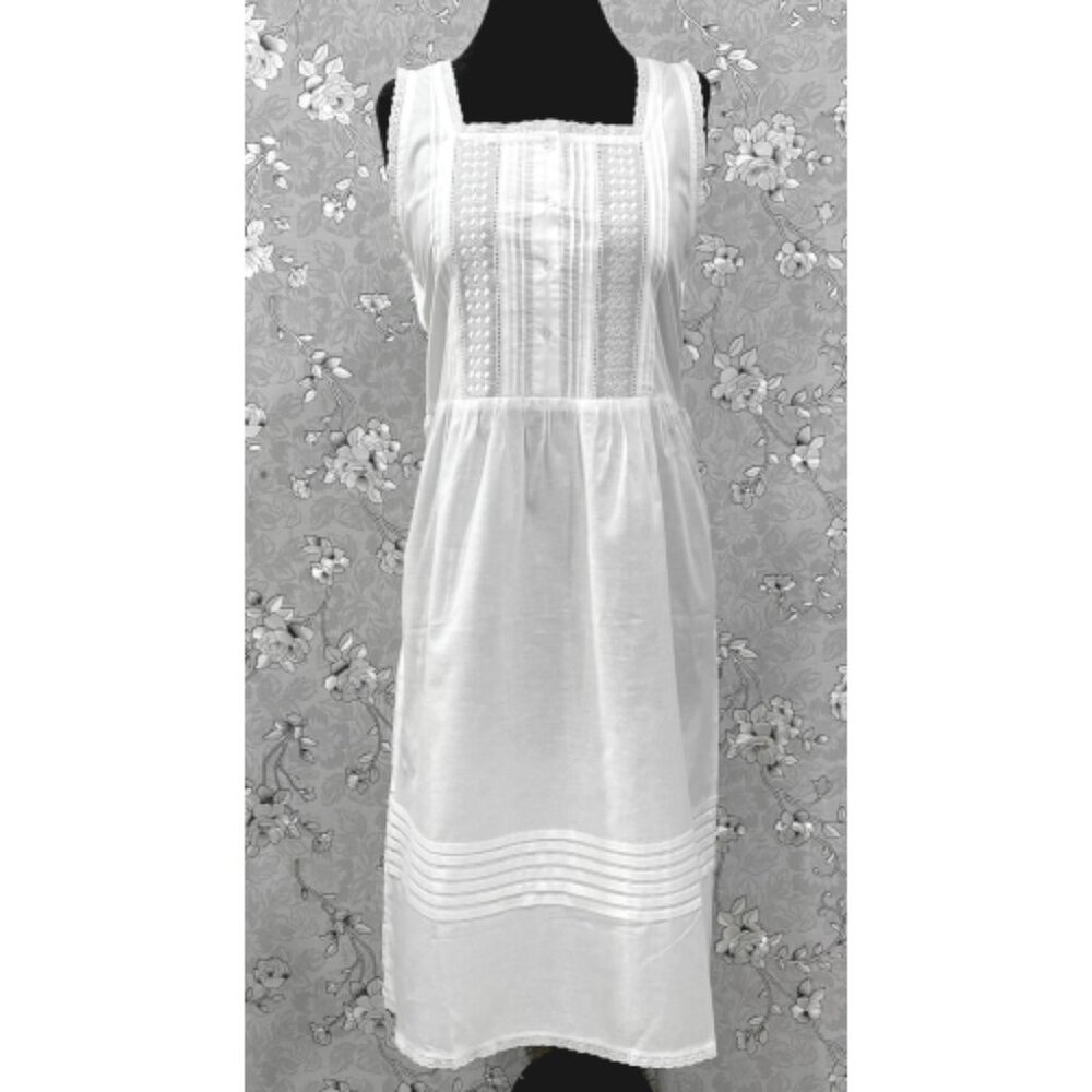 Victorian Cotton Nightgown by SoieRose – Sleeveless Lace Trimmed Gown - SR-1225 - Picture 2 of 8